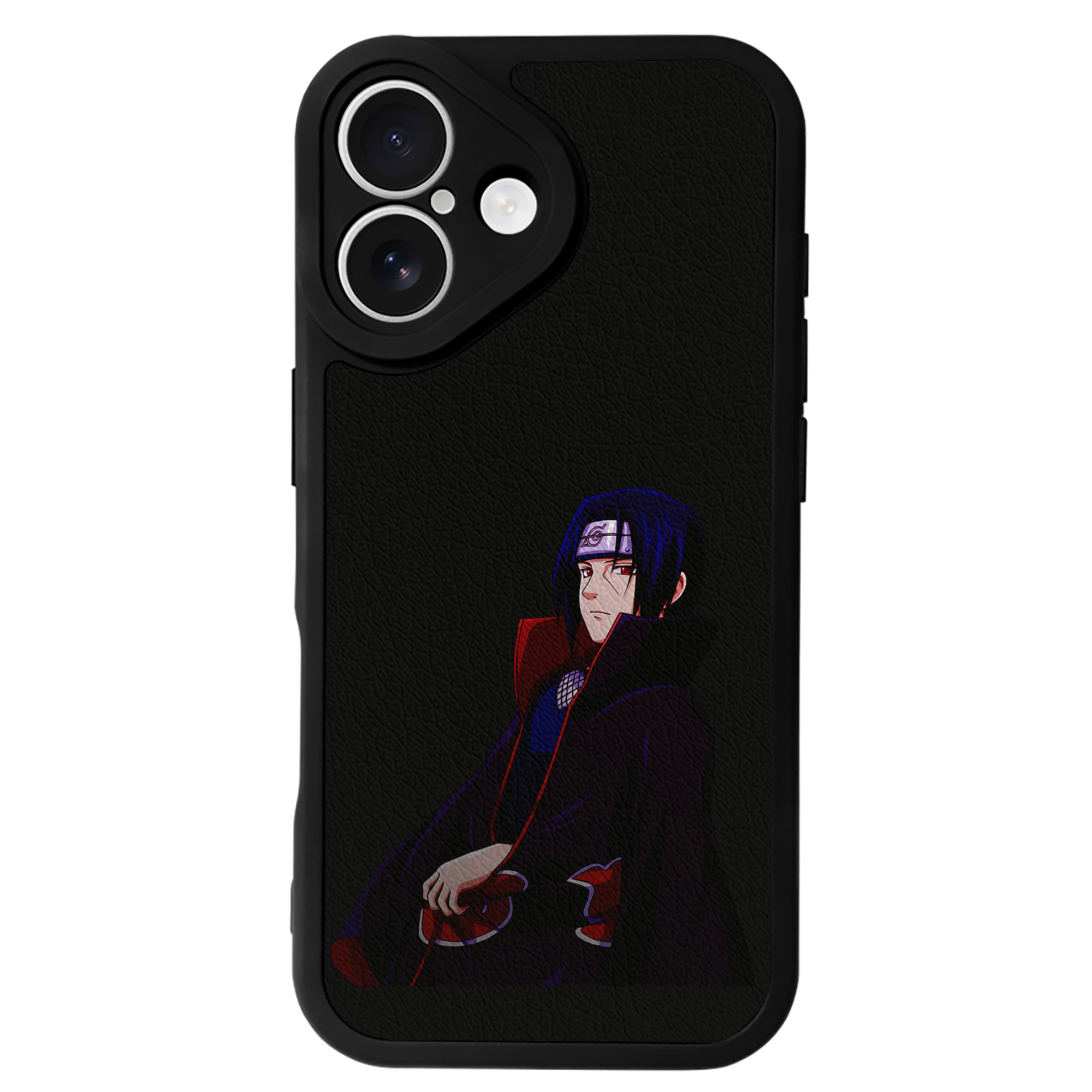 （画像用） NARUTO -ナルト- うちは イタチ Uchiha Itachi 【iPhone 16シリーズ対応】シリコンスマホケース（レザー調） 材質：シリコン